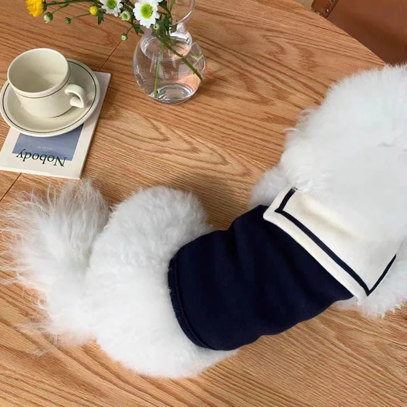 Cute Stripe Polo Shirt for Small and Medium Dogs Puppy Clothes Sweatshirt Dog Vest T-Shirt