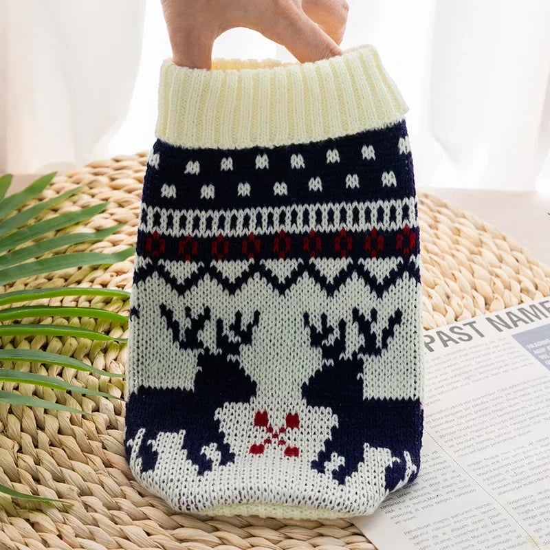 Pet Clothes for Small Medium Dogs Christmas Knitte Dog Sweater Winter Warm Cat Sweater Corgi Teddy Coat Pet New Year Supplies