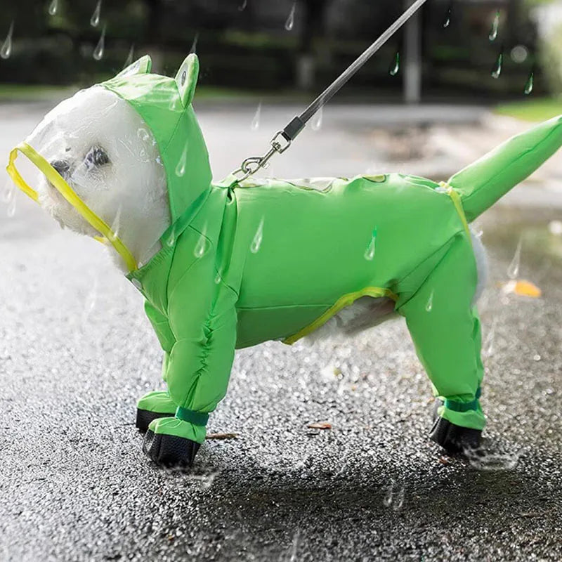 Dog outdoor raincoat, Little dog raincoat, waterproof on all four feet, pet accessories, small and medium-sized dogs