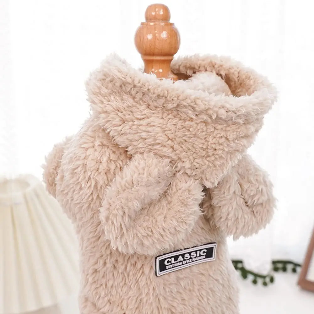 High Quality Autumn Winter Pet Puppy Cat Clothes Plush Rabbit Ears Coat Soft Warm Pet Supplies