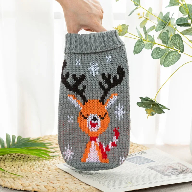 Pet Clothes for Small Medium Dogs Christmas Knitte Dog Sweater Winter Warm Cat Sweater Corgi Teddy Coat Pet New Year Supplies
