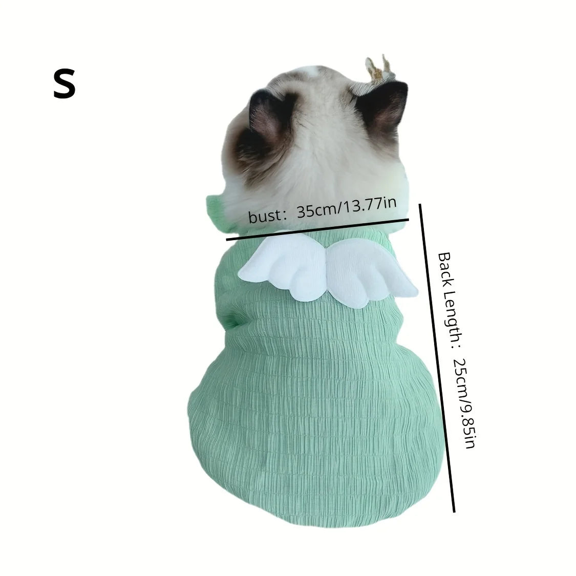 Cat Summer Clothes, Soft Kitten Clothing with Cute Angel Wings, Pet Clothes