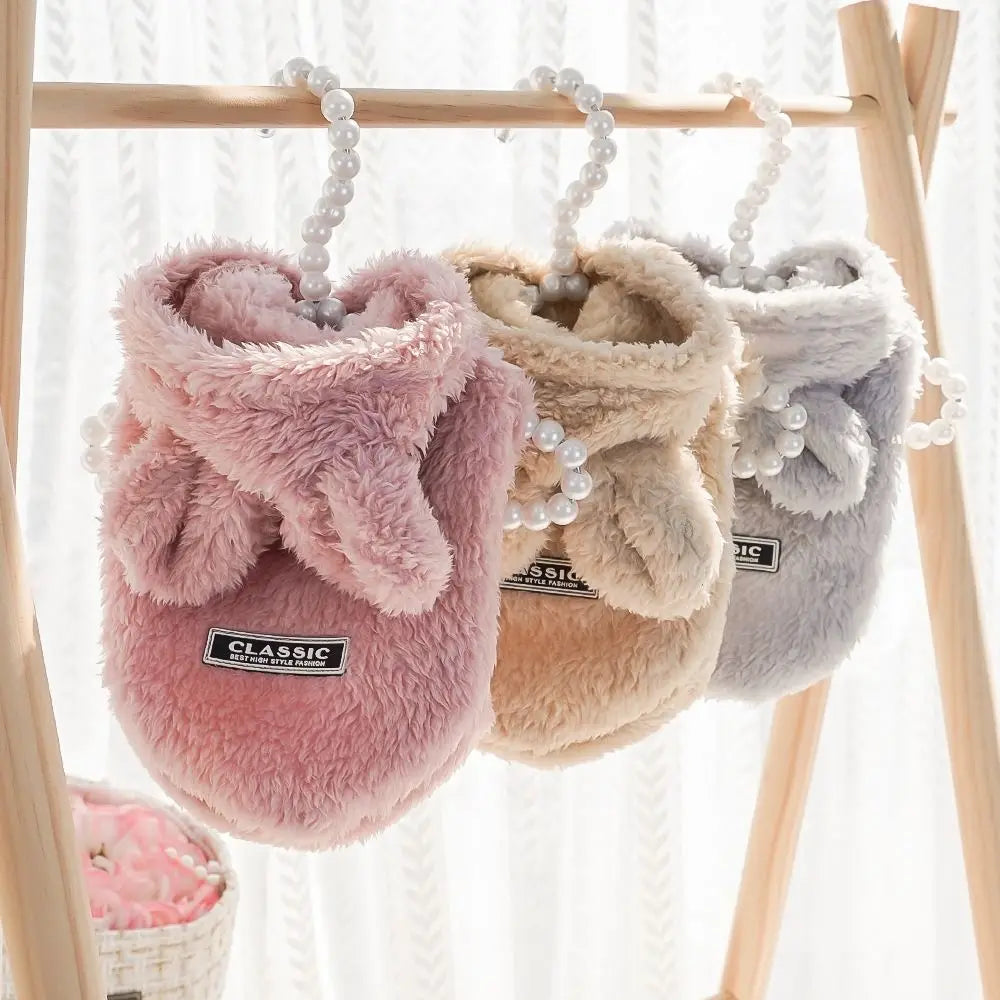 High Quality Autumn Winter Pet Puppy Cat Clothes Plush Rabbit Ears Coat Soft Warm Pet Supplies