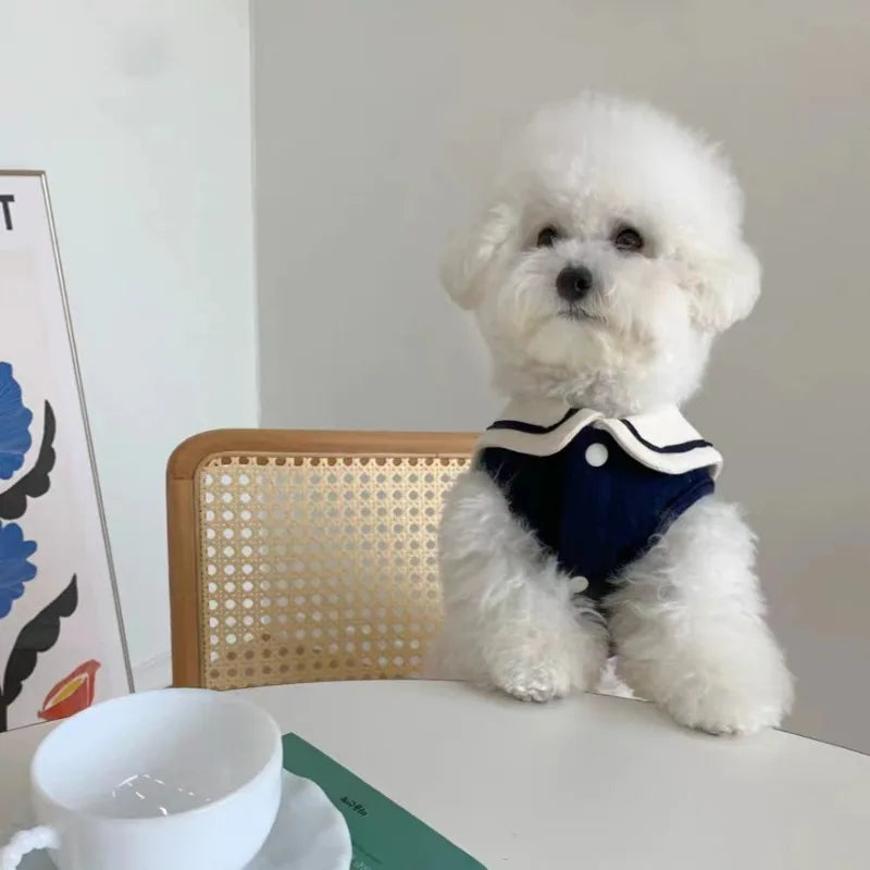 Cute Stripe Polo Shirt for Small and Medium Dogs Puppy Clothes Sweatshirt Dog Vest T-Shirt