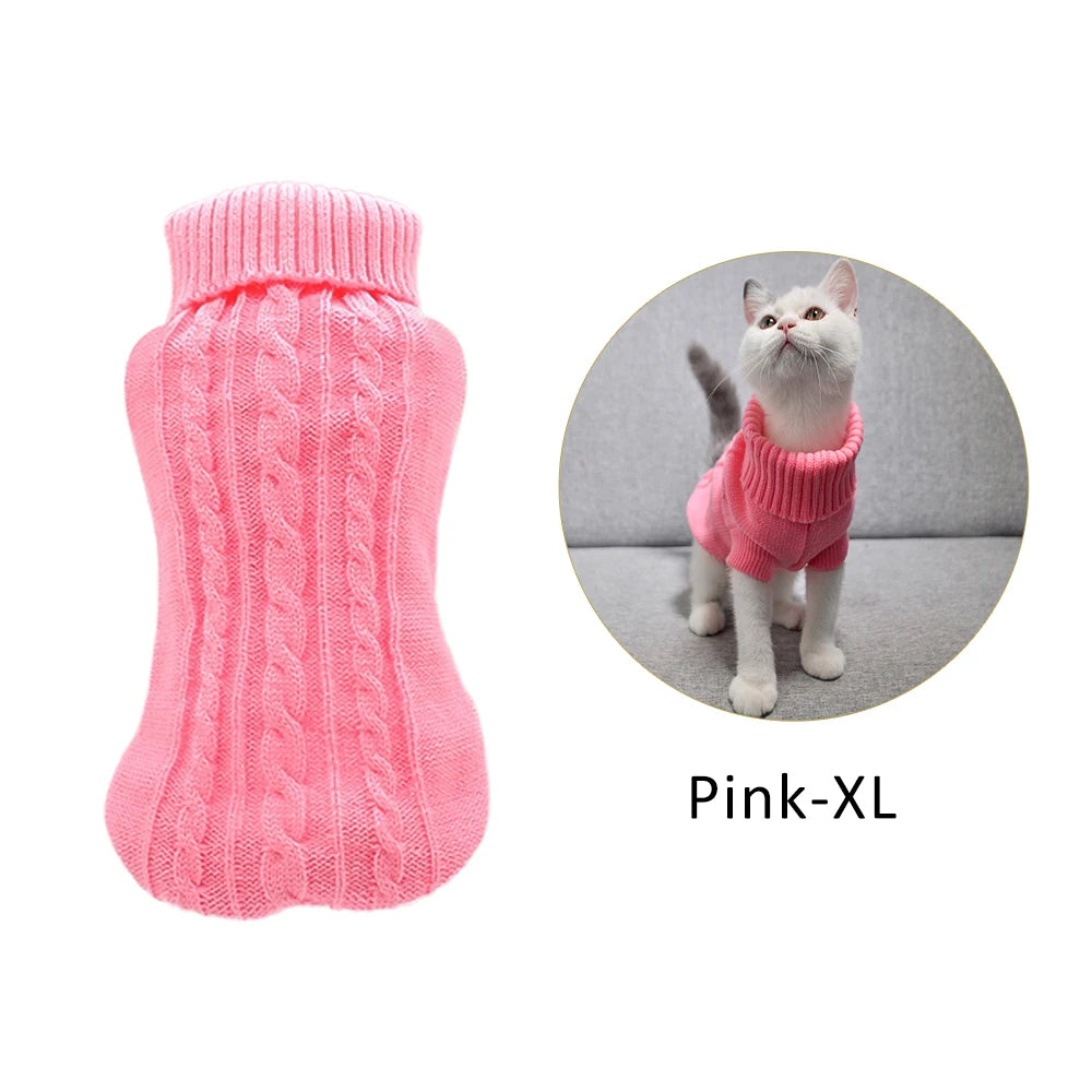 Pet Cat Sweater Winter Warm Cotton Cat Clothes Knitted Puppy Sweater Kitten Cloth Cat Vest For Small Medium Cats Dogs Chihuahua