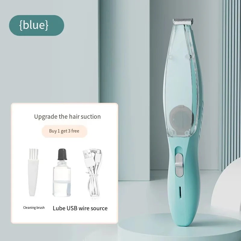 2-In-1 Hair Suction Pet Shaver, Dog Paw Trimmer, Cat Ear Trimmer, Low Noise, With Suction Electric Dog GroomerRechargeable USB