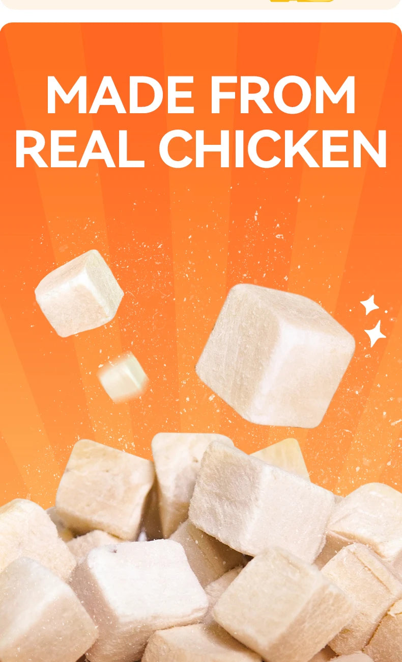 chanbuni Dog Snack Dog Feeding Snacks Dogs Dog Food Pet Treats Chicken Breast Cubes Raw Flesh and Blood Protein Nutrition 100g