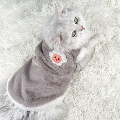 Cute Autumn and Winter Cat Clothing for Dogs and Dogs Warm and Thick Vest To Prevent Hair Loss Pet Clothing for Small Dogs