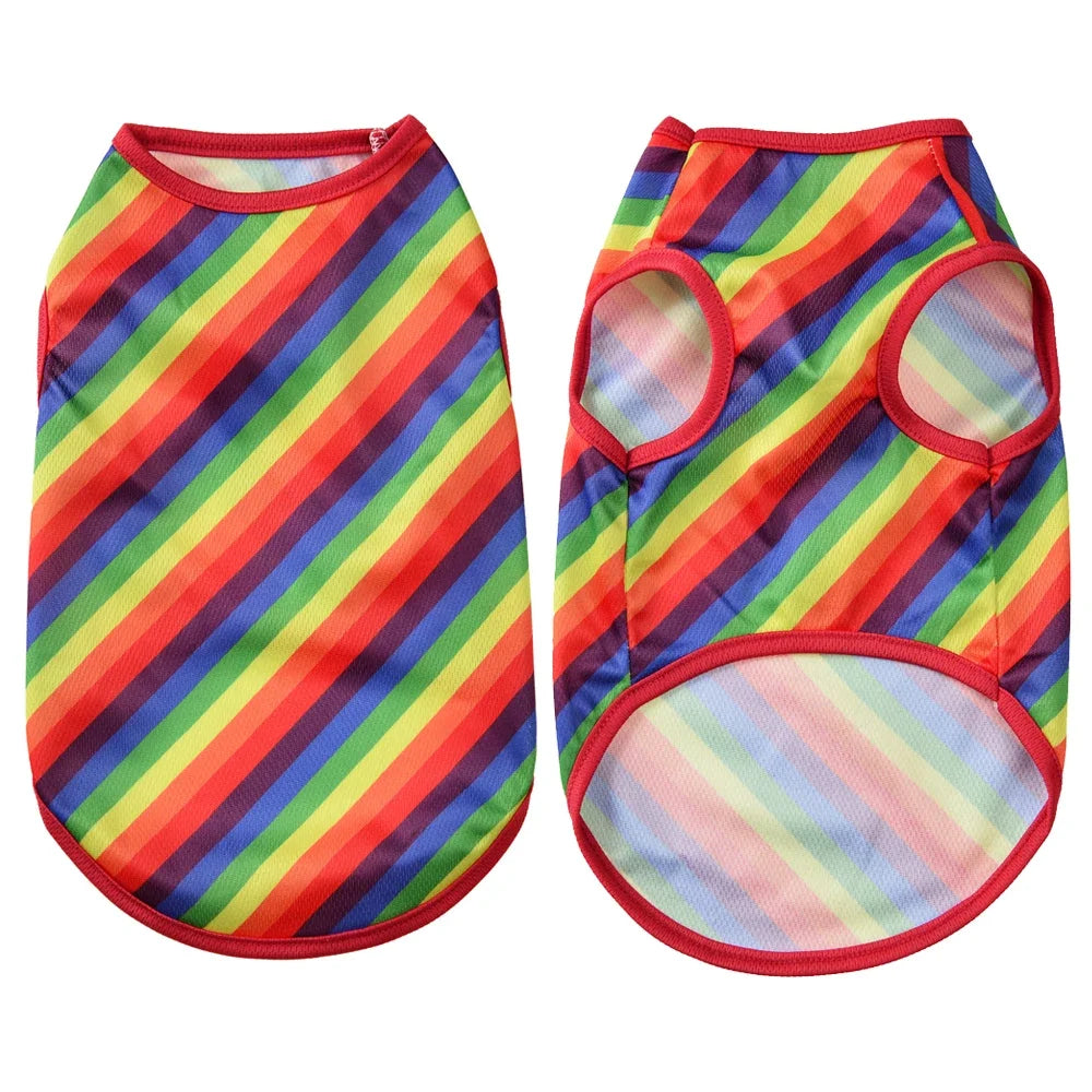Summer Breathable Puppy Clothes For Small Medium Dogs Cats Cozy Quick-drying Dog T-shirt Cat Vest Cooling Lightweight Pug Shirt