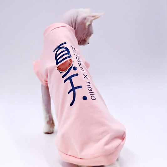 Hairless Cat Clothes Breathable Cotton Summer Beautiful Thin Cat Vest for Sphynx,Devon Rex ,Cornish, Small Cats and Dogs
