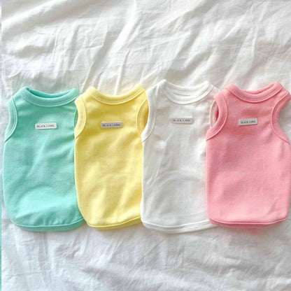 Dog Vest Puppy Clothes Summer Pet Clothing Cotton Bear Print T-Shirt Striped Dog Shirt Chihuahua Korean Style Girls Dog Costume