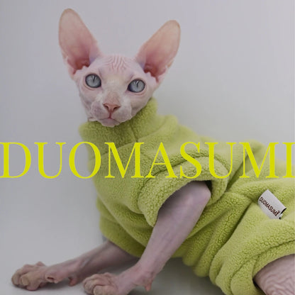 DUOMASUMI Dirt-resistant Sphynx Clothes Soft Cat Costume Thick Fall Winter Apparel Clothes for Cat Devon Hairless Cat Clothing