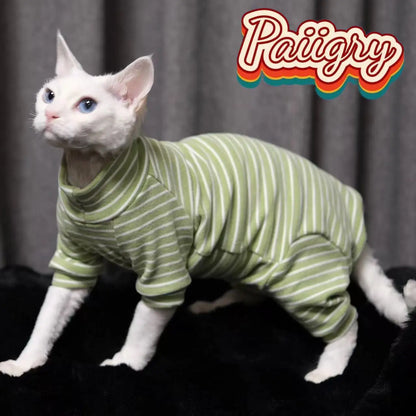 Hairless cat clothes tricolor four-legged clothes Sphinx warm high stretch home four-legged clothes pet clothing