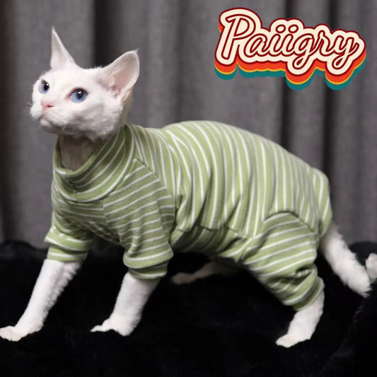 Hairless cat clothes tricolor four-legged clothes Sphinx warm high stretch home four-legged clothes pet clothing