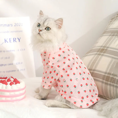 HOOPET Cat Clothes Anti-Shedding Breathable Pet Kitten Kitten English Short Ragdoll Cat Pajamas Cat Cat Summer Thin Section