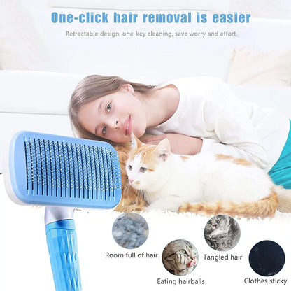 Dog Hair Remover Brush Cat Hair Grooming and Care Comb for Long Hair Dog Pet Removes Hairs Cleaning Bath Brush Pet Supplies