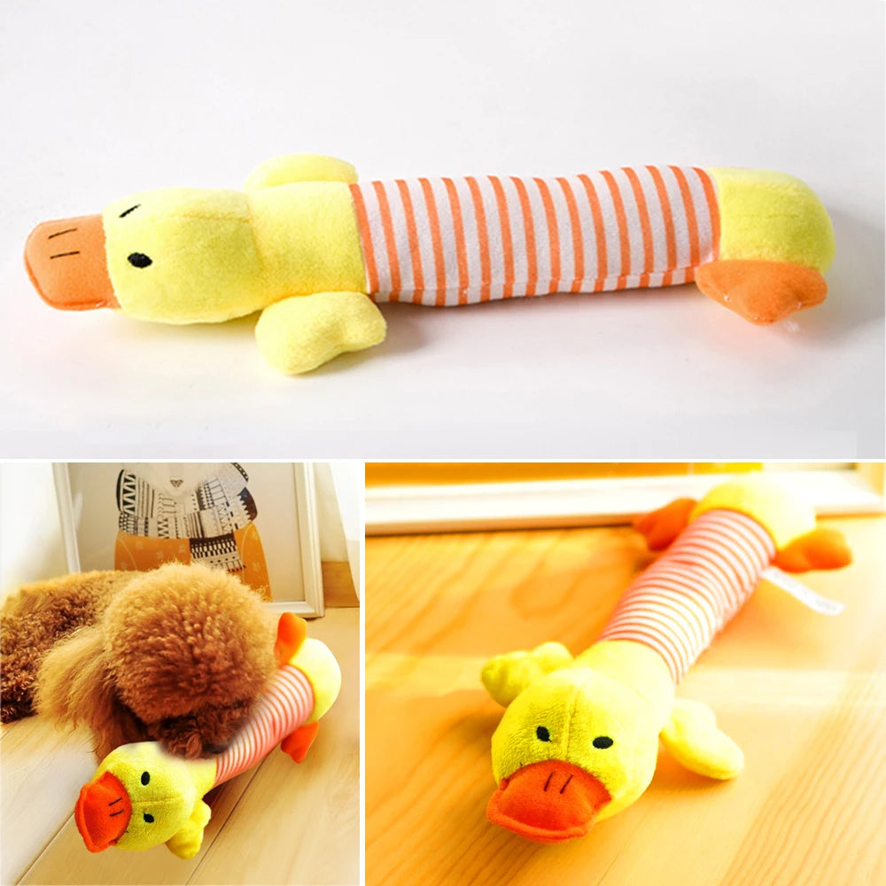 Plush Cute Elephant Duck Pig Pet Dog Cat Squeak Sound Dog Toys Funny Fleece Durability Chew Molar Toy Fit for All Pets