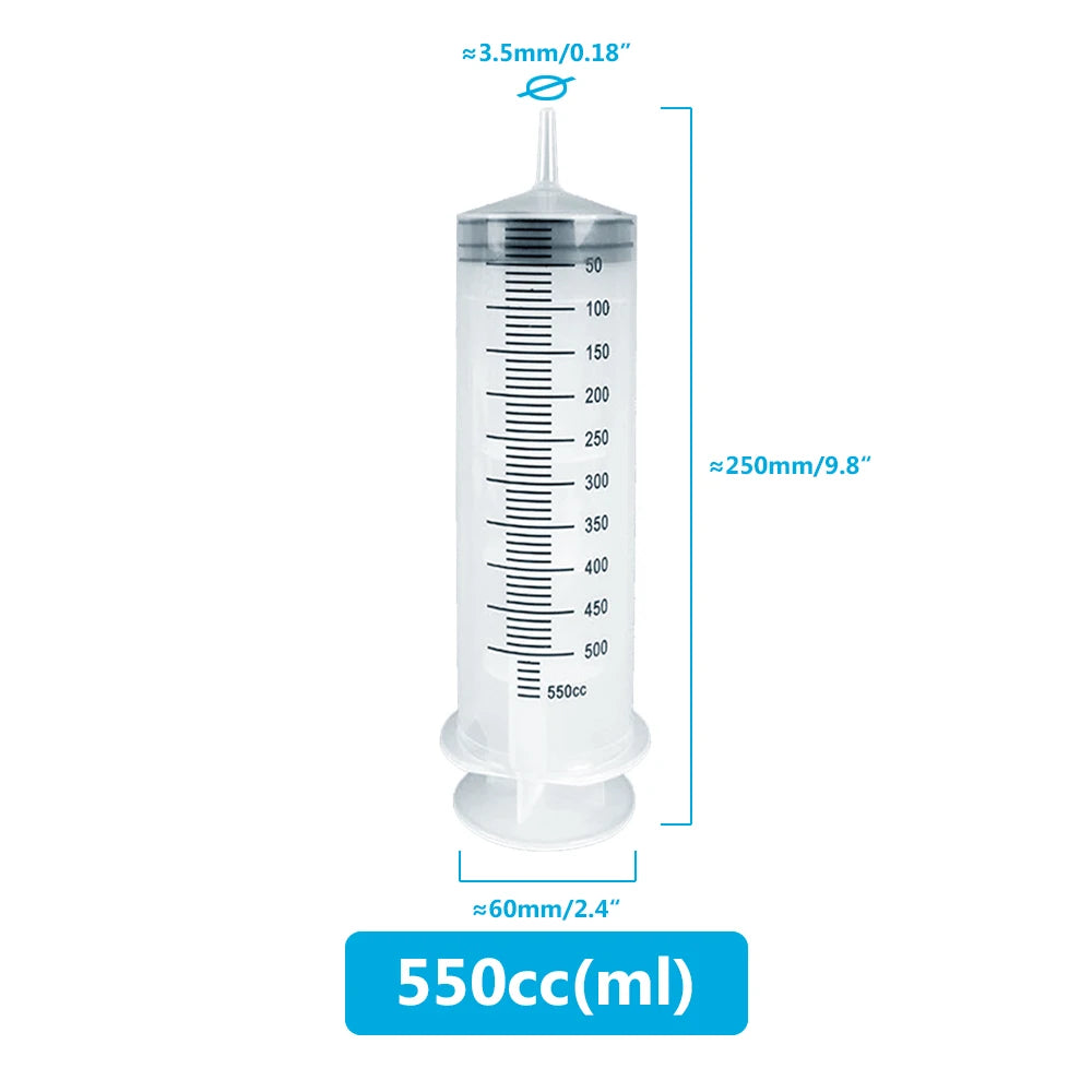 Multifunction 100ml-550ml Syringe Large Capacity With 100cm Hose Pump Measuring Washable Injector For Pet Feeding Oil Glue Fluid