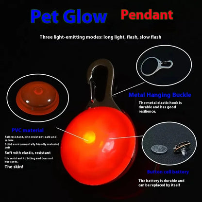 Led Luminous Dog Cat Collar Glowing Pendant Pet Leads Glow Accessories Bright Necklace Luminous Collar Night Safety Decoration