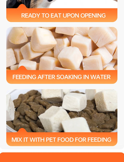 chanbuni Dog Snack Dog Feeding Snacks Dogs Dog Food Pet Treats Chicken Breast Cubes Raw Flesh and Blood Protein Nutrition 100g