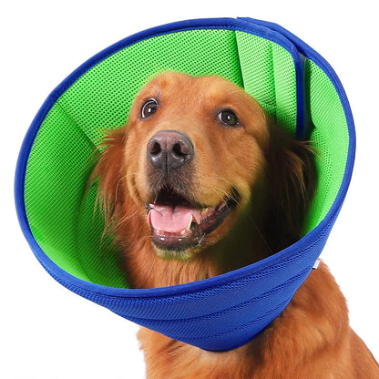 Flexible Dog Cone Recovery Collar Breathable Elastic Adjustable Collar for Outdoor Walking or Travel