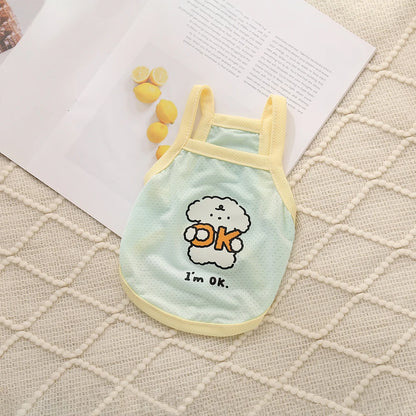 Pet Cool Clothes with Small Straps for Spring and Summer Cool and Breathable Ice Silk Straps for Cats and Dogs Cooling and Com