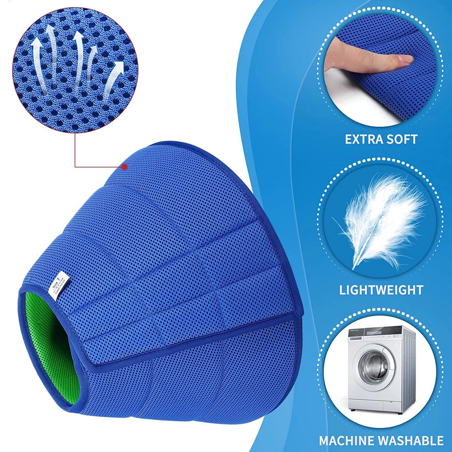 Flexible Dog Cone Recovery Collar Breathable Elastic Adjustable Collar for Outdoor Walking or Travel