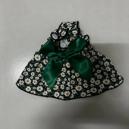 Fashion Cat Pet Dog Dress Sleeveless Cyan Flower Slim Style Cat Princess Dog Dresses Summer Clothes Puppy Skirt Chihuahua Bichon