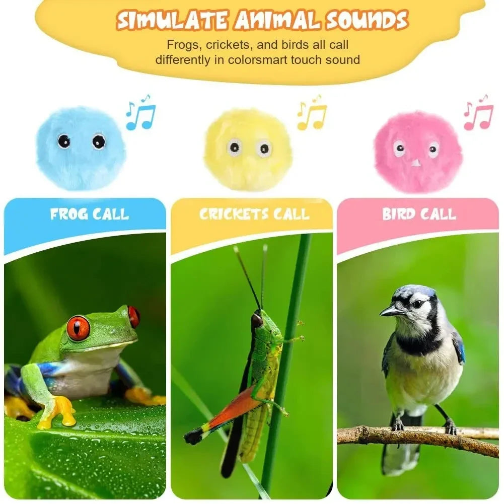 Automatic Cat Toy with Random Barking Sounds, Interactive Plush Ball for Boredom Relief & Exercise, Electric Pet Teaser Gift