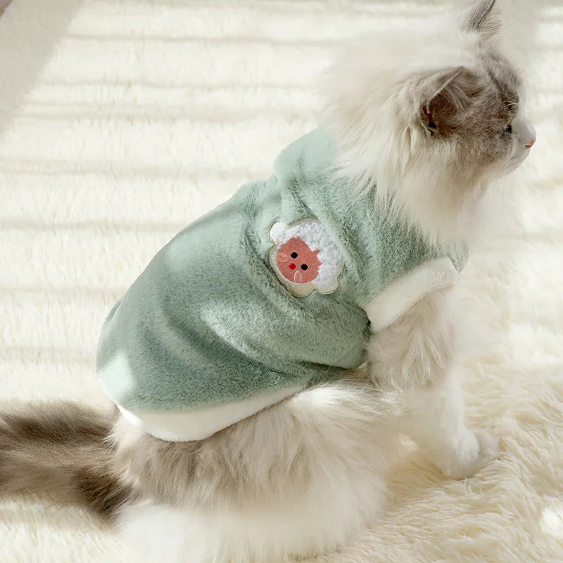 Cute Autumn and Winter Cat Clothing for Dogs and Dogs Warm and Thick Vest To Prevent Hair Loss Pet Clothing for Small Dogs