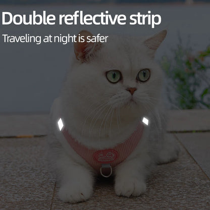 Cat Winter Small Dog Harness Leash Rabbit Plush Reflective Pet Harness Vest-Style Puppy Outdoor Dog Lead Walking Cat Windproof