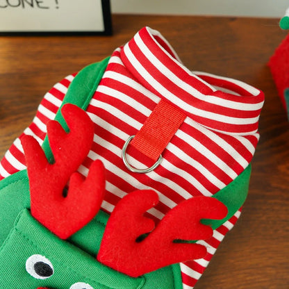 Dog Christmas Clothes Winter Warm Pet Clothes For Small Medium Dogs Elk Santa Claus Dog Cats Coat Hoodies Christmas Dogs Costume