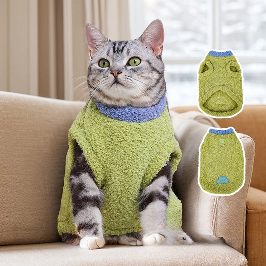 Velvet Vest Autumn and Winter Pullover Cat and Dog Clothing Cloud Velvet Pet Clothing Indoor and Outdoor Cat Clothing Decoration