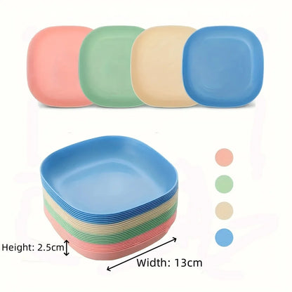 3/10/20pcs Non-Slip Plastic Cat Bowls Set Shallow Pet Food & Water Dishes Suitable for Kittens Short Leg Cat Ferrets Stray Cats