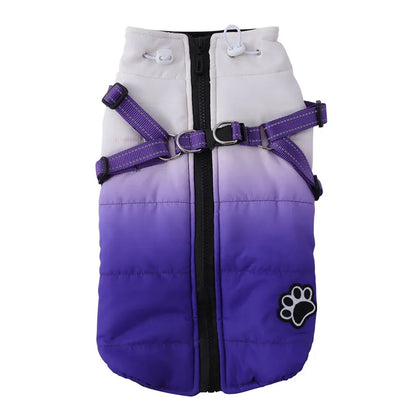 Waterproof Pet Dog Jacket With Harness Reflective Winter Dog Clothes For Small Large Dogs Coat Chihuahua French Bulldog Outfits