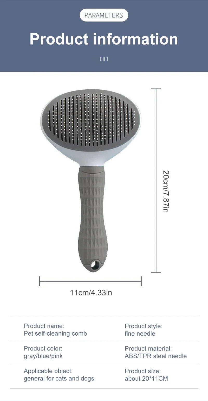 Dog Hair Remover Brush Cat Hair Grooming and Care Comb for Long Hair Dog Pet Removes Hairs Cleaning Bath Brush Pet Supplies