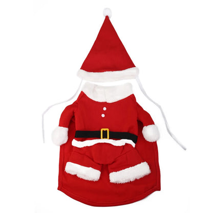 New Year Christmas Cat Costumes Funny Santa Claus Clothes For Small Cats Dogs Xmas Pet Cat Clothing Winter Kitty Kitten Outfits