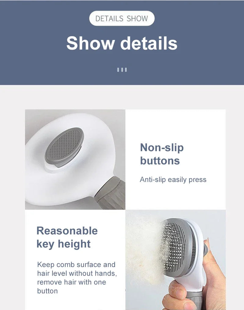 Dog Hair Remover Brush Cat Hair Grooming and Care Comb for Long Hair Dog Pet Removes Hairs Cleaning Bath Brush Pet Supplies