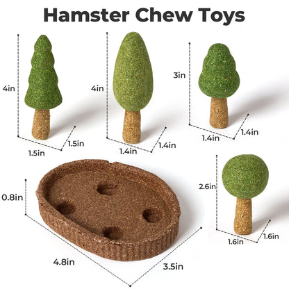 Natural Edible Guinea Pig/Rabbit Treats, Small Pet Dental Health Toys, Detachable Enrichment Chews for Chinchilla/Rat/Gerbils