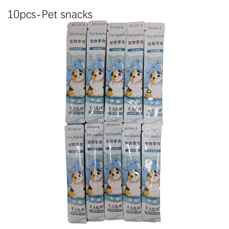 Pet Kitten Snacks Cat Strips Nutritional Paste Cat Food Dried Fish Salmon Tuna Fattening Kitten Adult Cat Canned Food