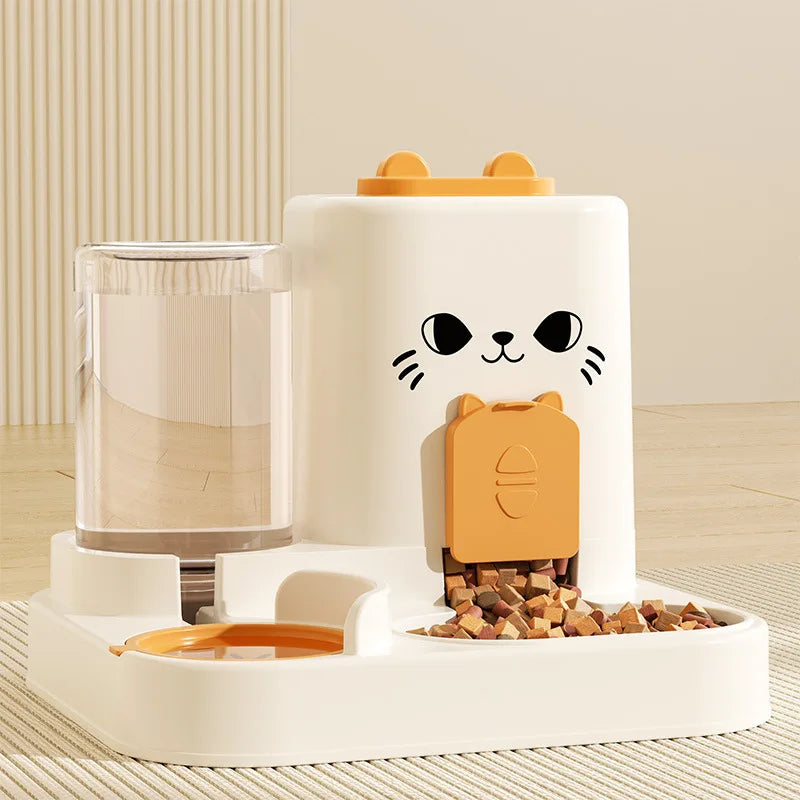 Automatic Cat Feeder and Water Dispenser 2in1 Food Water Bowl for Pets Dry Wet Separation Smart Feeder with Timer