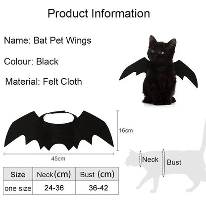 1PC Cute Pet Black Bat Wings Harness Costume Pet Cosplay Suit Cat Dog Halloween Party Pet Supplies Funny Dog Halloween Costume