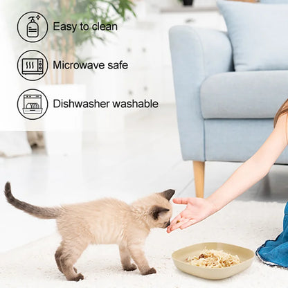 3/10/20pcs Non-Slip Plastic Cat Bowls Set Shallow Pet Food & Water Dishes Suitable for Kittens Short Leg Cat Ferrets Stray Cats