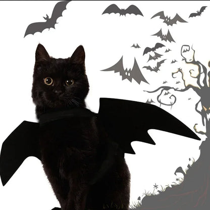 1PC Cute Pet Black Bat Wings Harness Costume Pet Cosplay Suit Cat Dog Halloween Party Pet Supplies Funny Dog Halloween Costume