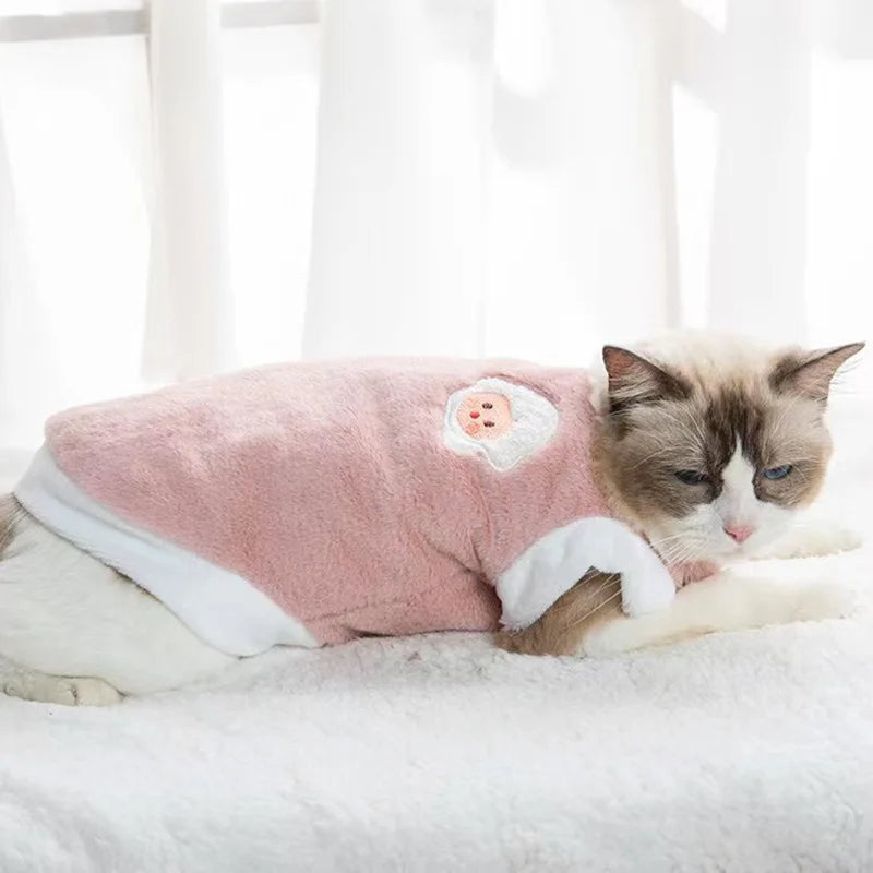 Cute Autumn and Winter Cat Clothing for Dogs and Dogs Warm and Thick Vest To Prevent Hair Loss Pet Clothing for Small Dogs