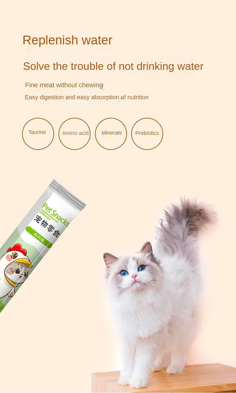 Pet Kitten Snacks Cat Strips Nutritional Paste Cat Food Dried Fish Salmon Tuna Fattening Kitten Adult Cat Canned Food