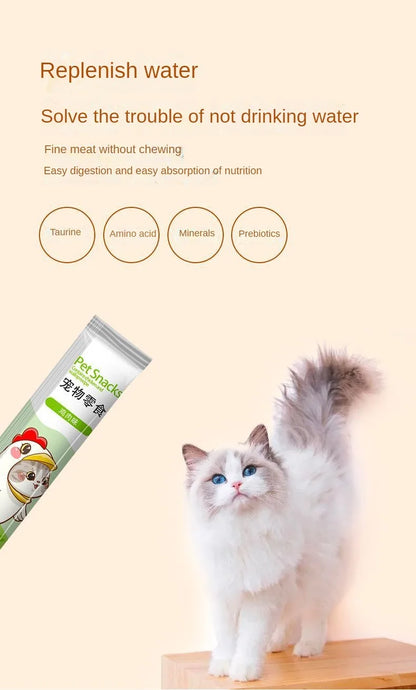 Pet Kitten Snacks Cat Strips Nutritional Paste Cat Food Dried Fish Salmon Tuna Fattening Kitten Adult Cat Canned Food