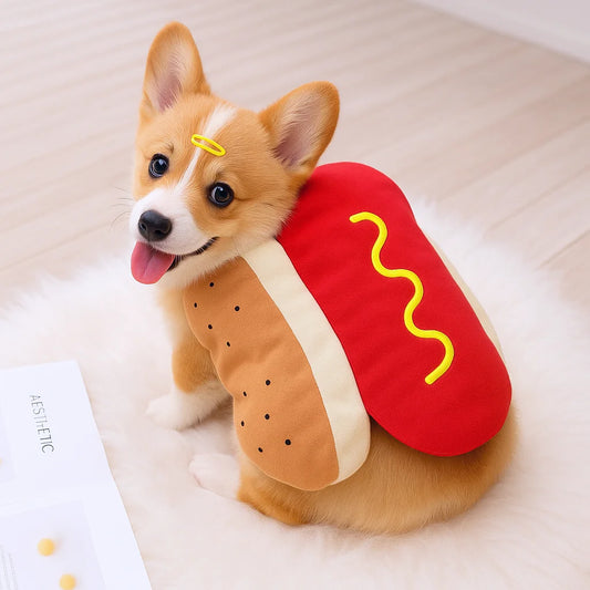 Cosplay Halloween Costumes Hamburger Funny Dachshund Dog Party Cloth Warm Hot Dog Carnival Puppy Clothes For Pets Small Cat
