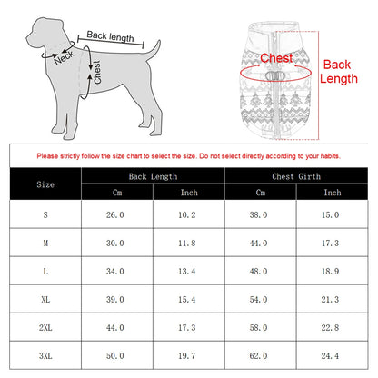 Winter Dog Clothes For Small Medium Dogs Coat Cats Jacket Christmas Tree Print Pet Outfits Windproof Chihuahua Yorkshire Costume