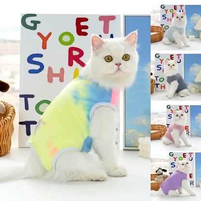 Cat Recovery Suit Puppy Dog Kitten Surgery Recovery Bodysuit for Abdominal Wound Protector Anti Licking Vest Pets Clothing